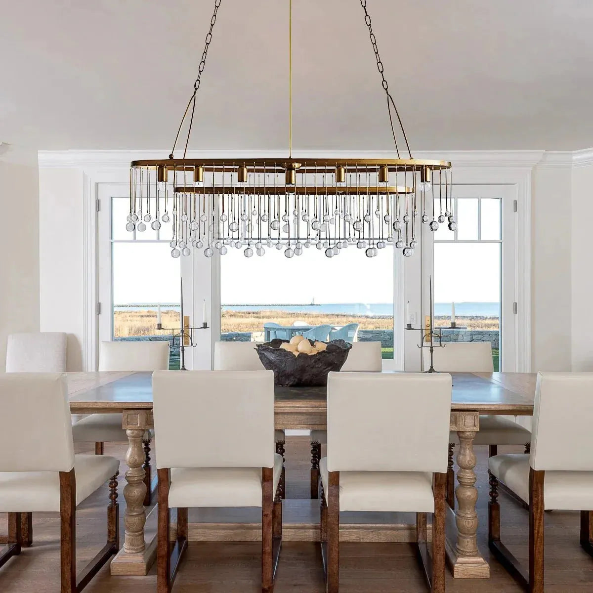 Aubrey 7 Light Oval Chandelier - Arialamps