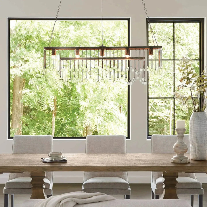 Aubrey Rectangular Chandelier 47''60'' - Arialamps