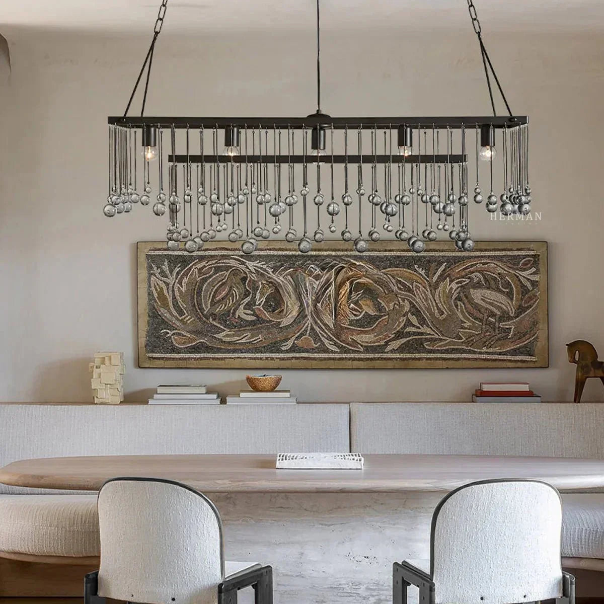Aubrey Rectangular Chandelier 47''60'' - Arialamps