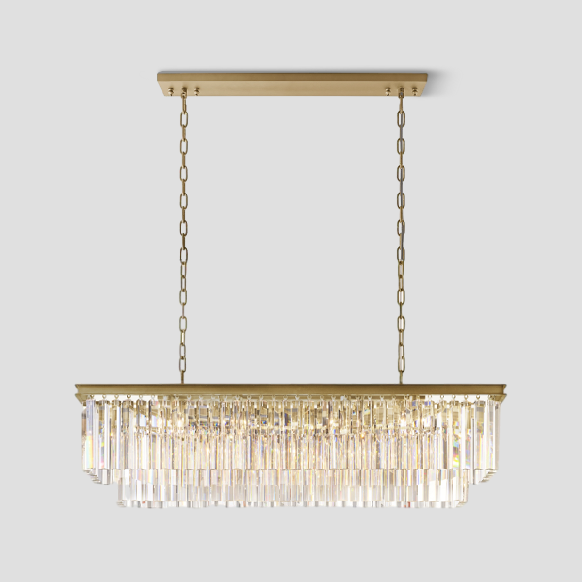 Odeon Crystal  2-Layer Rectangle Chandelier