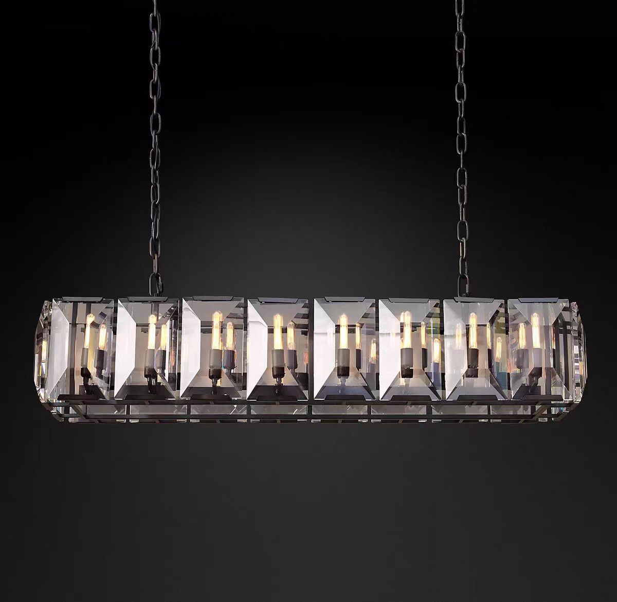 Harlew Multi Crystal Rectangular Chandelier