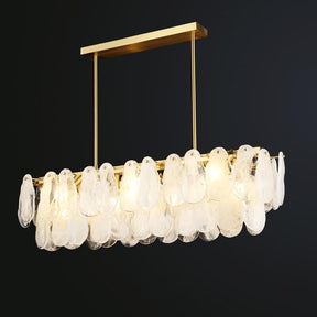 Petal Shaped Crystal Rectangular Chandelier