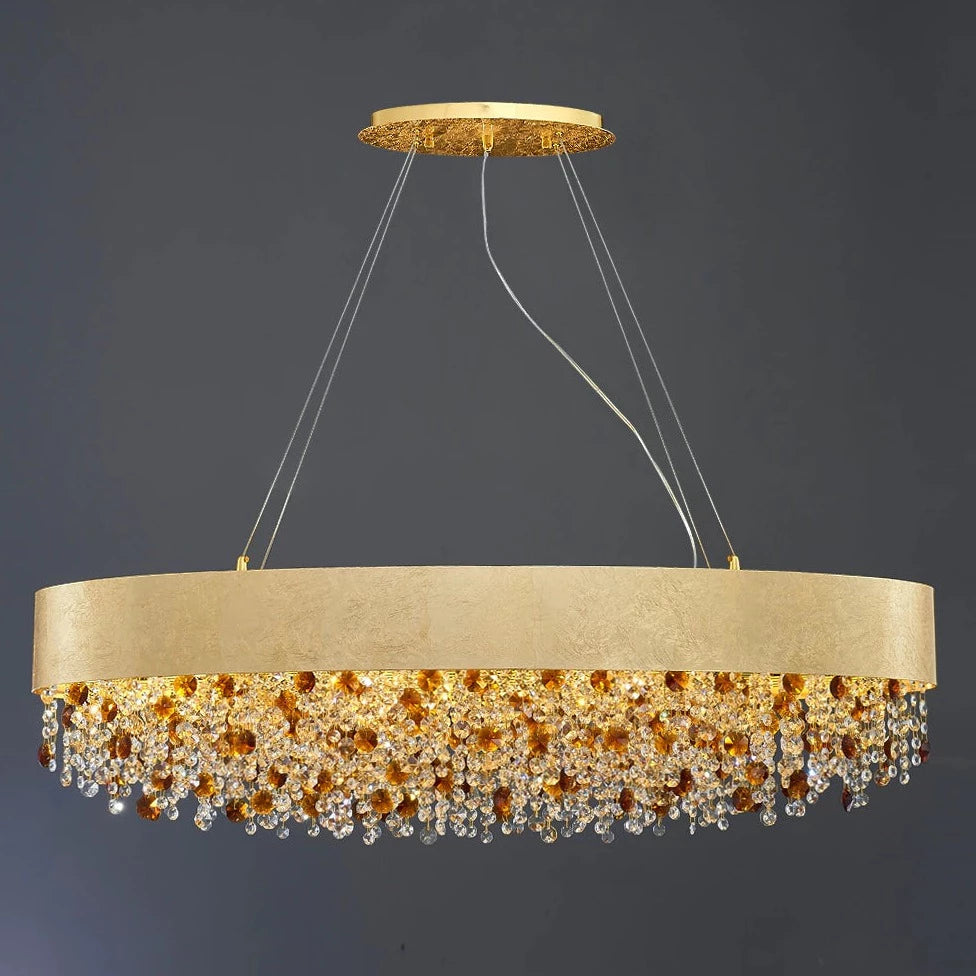 Aria Avani Gold Plated Crystal Dining Room Chandelier