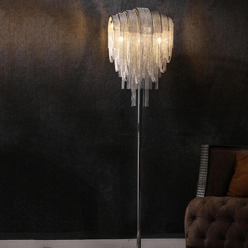 Alisa Luxury Hardware Aluminum Chain Tassel Floor Lamp