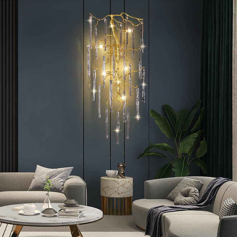 Beathe Light Luxury Crystal Branch Wall Sconce-Wall Sconce-Arialamps