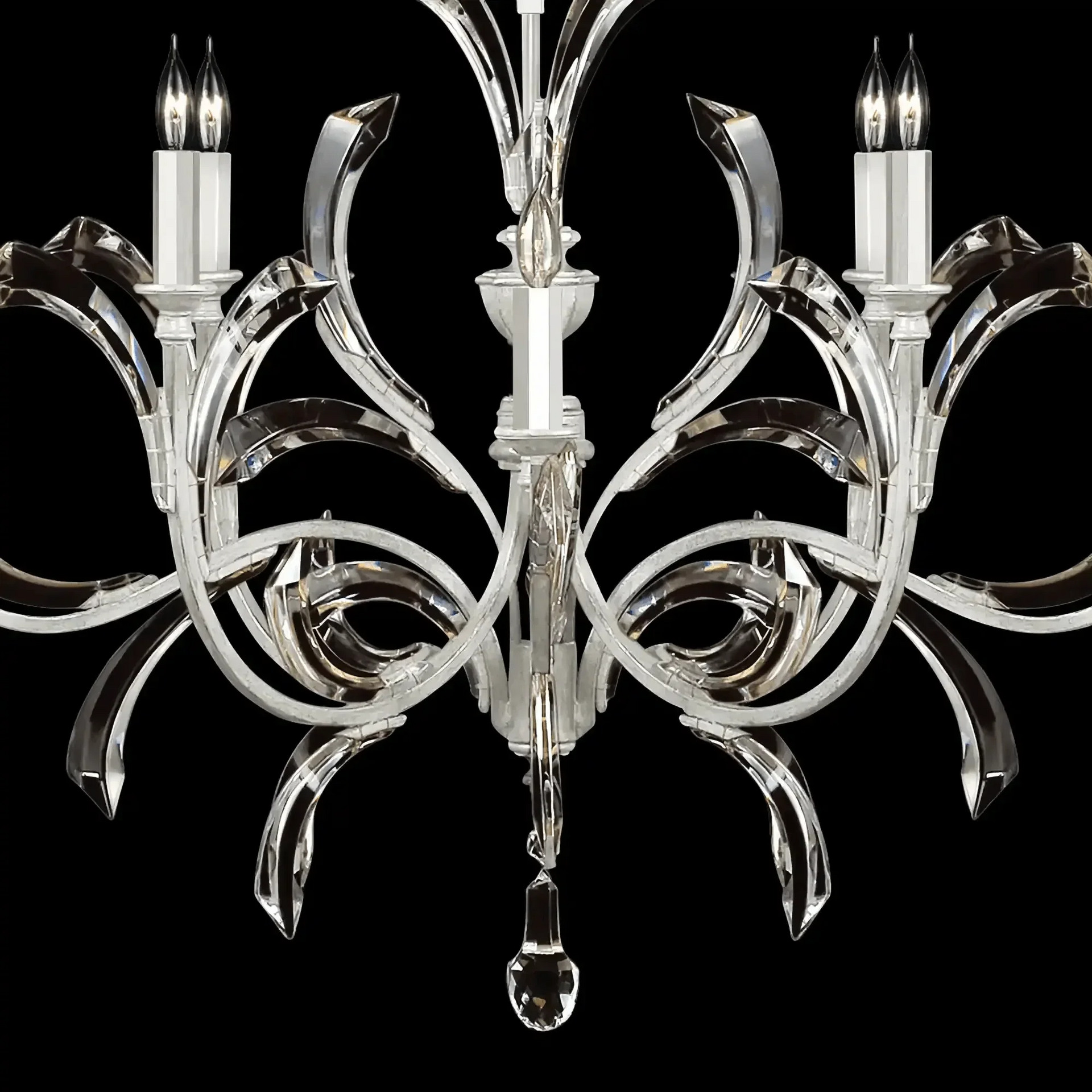 Blush Beveled Arcs 8 - Light Chandelier - Arialamps