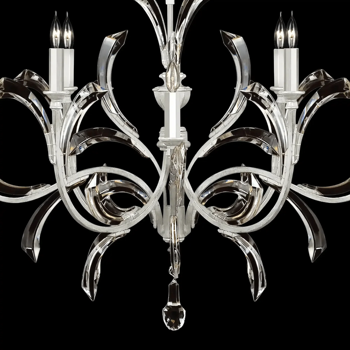 Blush Beveled Arcs 8 - Light Chandelier - Arialamps