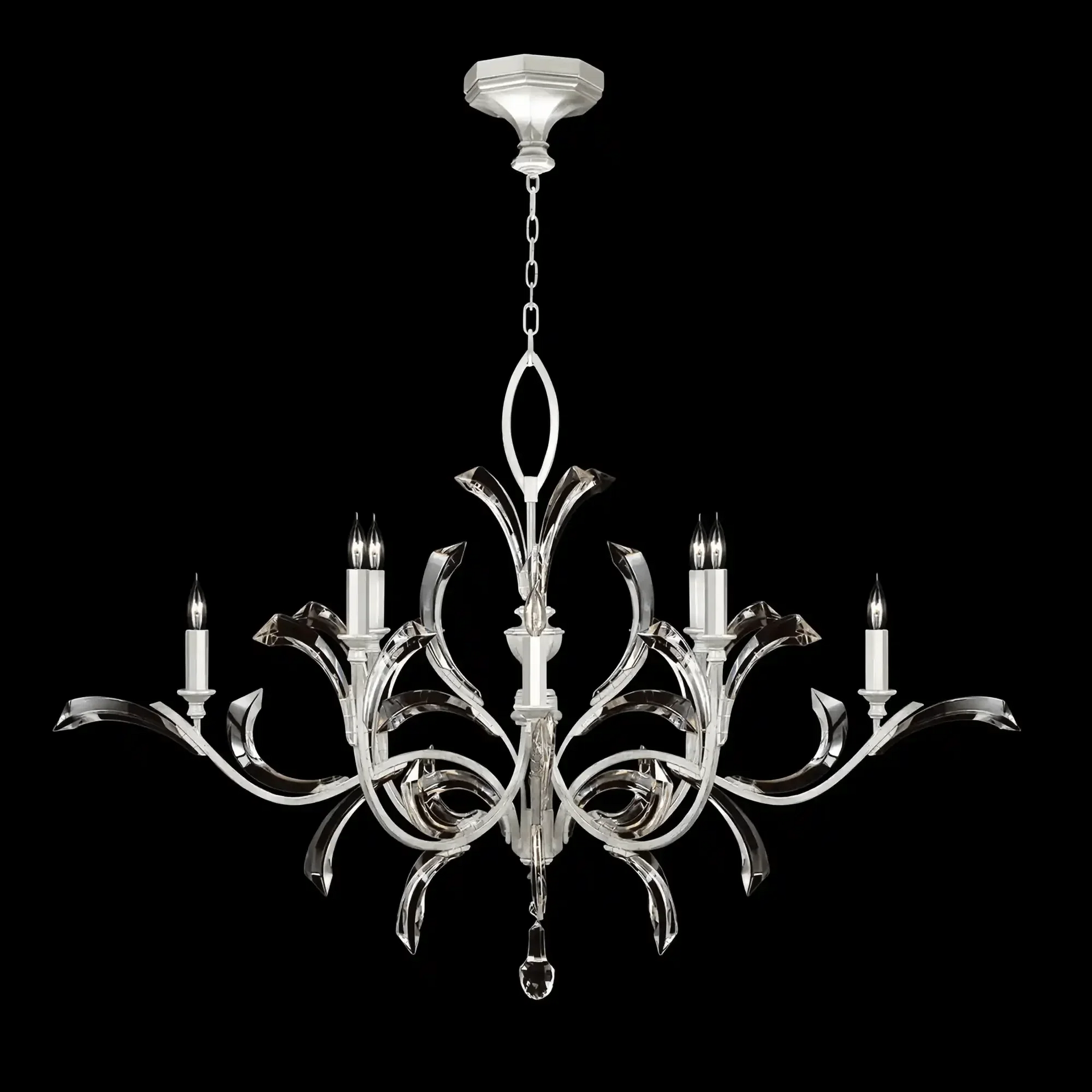 Blush Beveled Arcs 8 - Light Chandelier - Arialamps