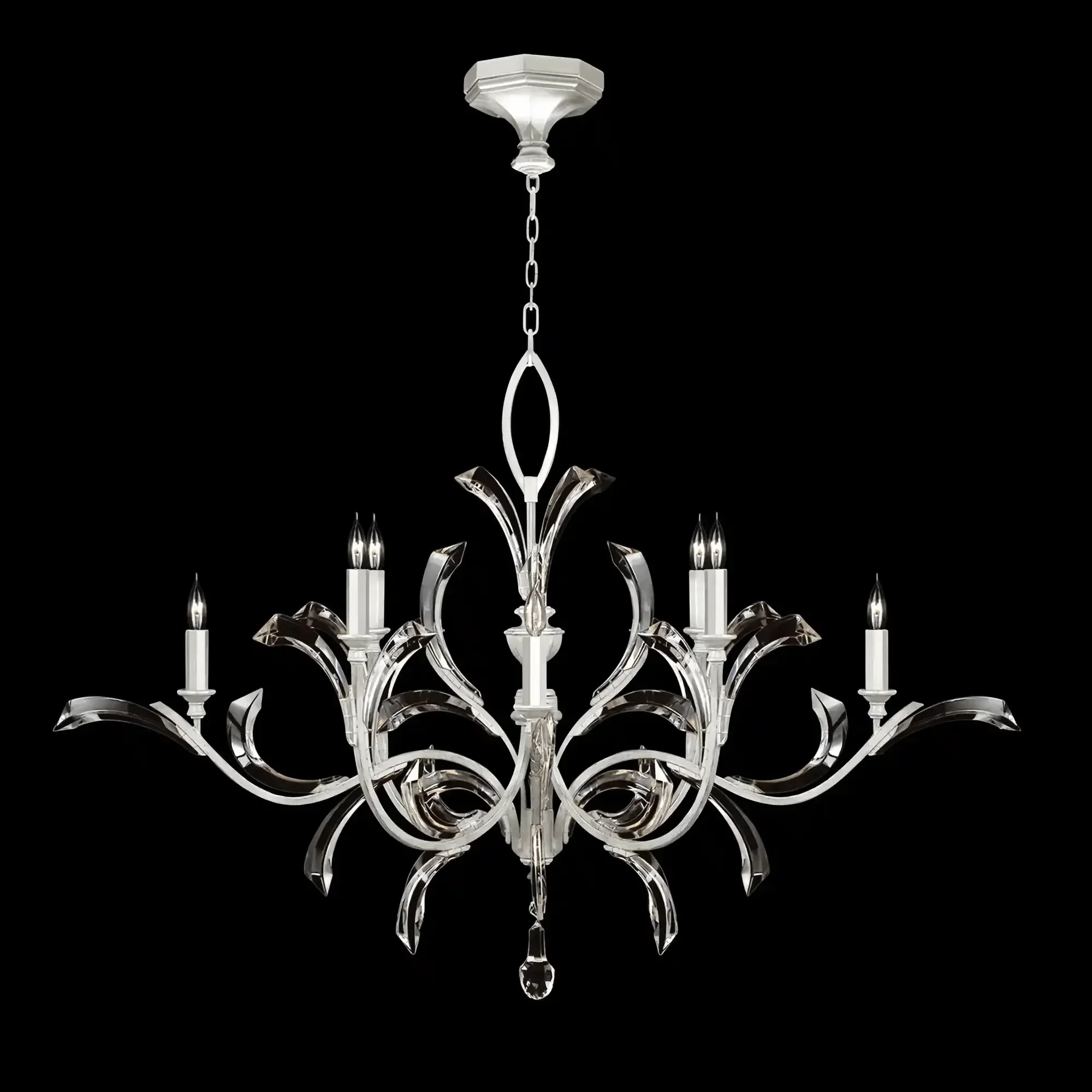 Blush Beveled Arcs 8 - Light Chandelier - Arialamps