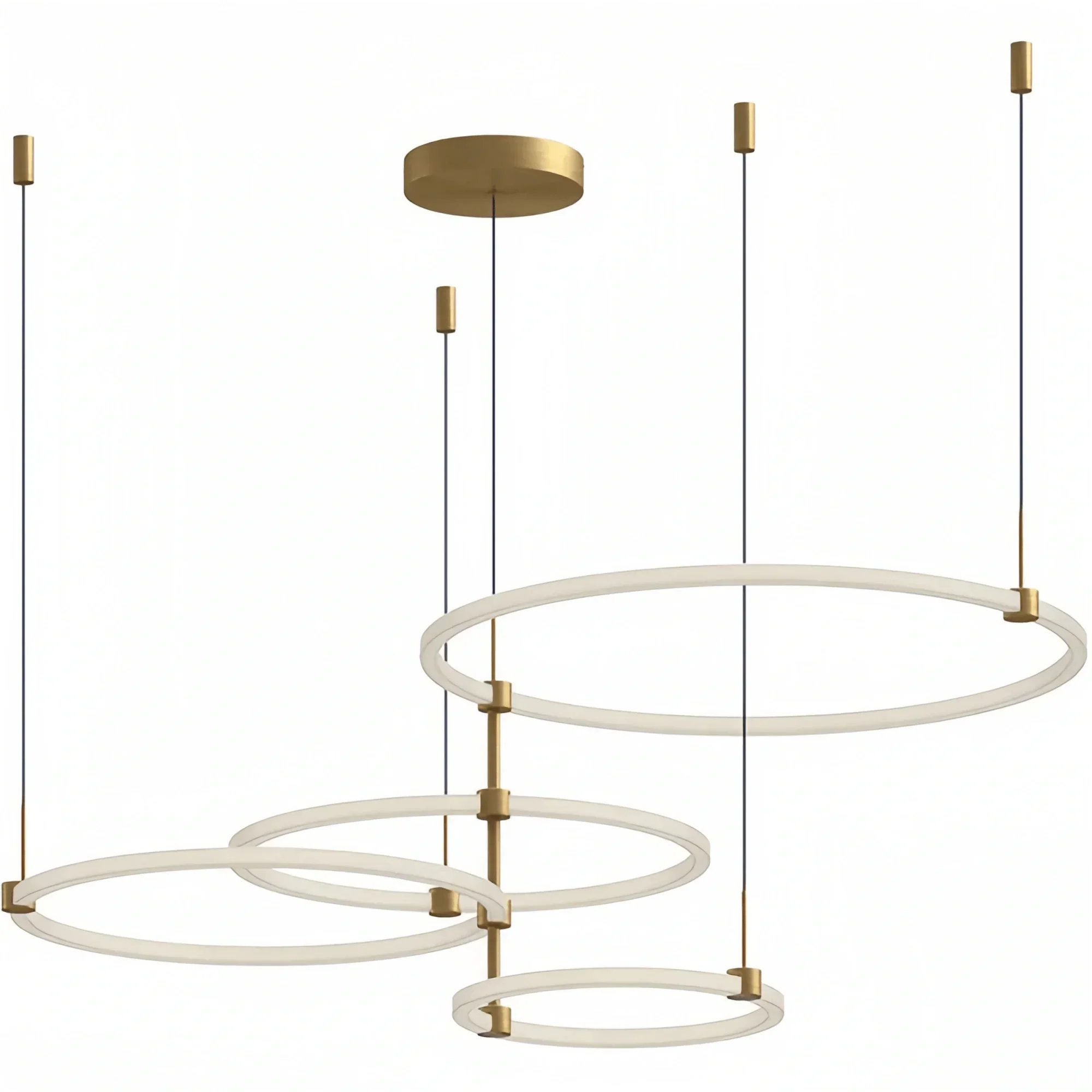 Bruni LED Chandelier Brushed Gold and Black - Arialamps