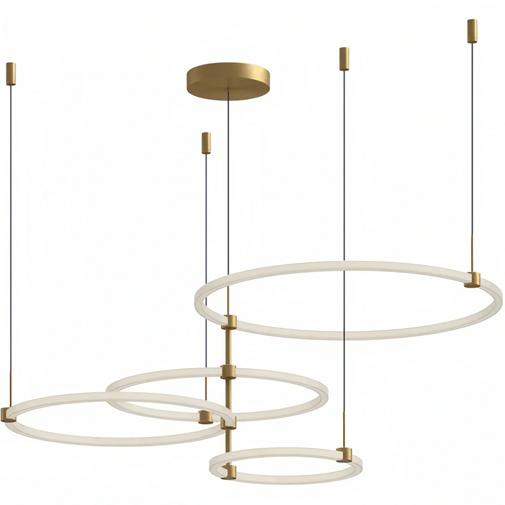 Bruni LED Chandelier Brushed Gold and Black - Arialamps
