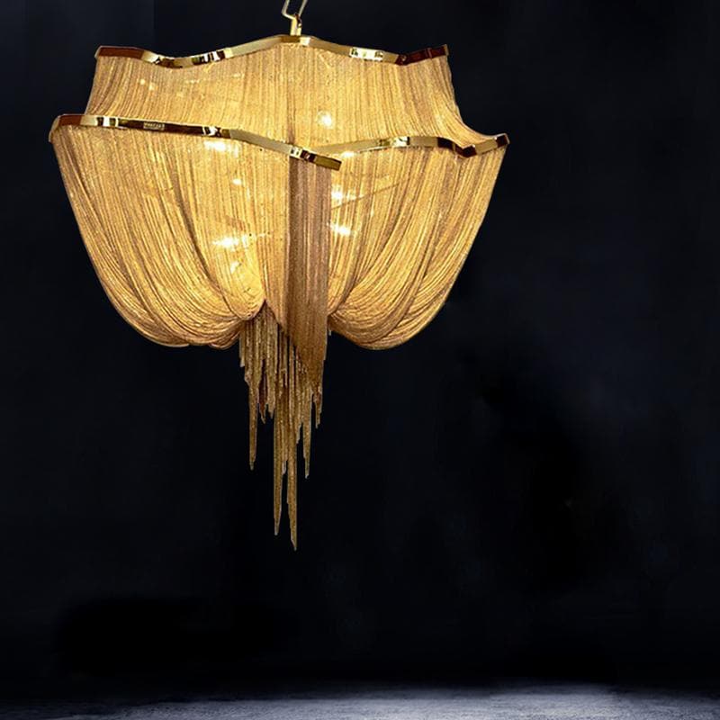 Alisa Luxury  Double-layer Aluminum Chain Tassel Chandelier