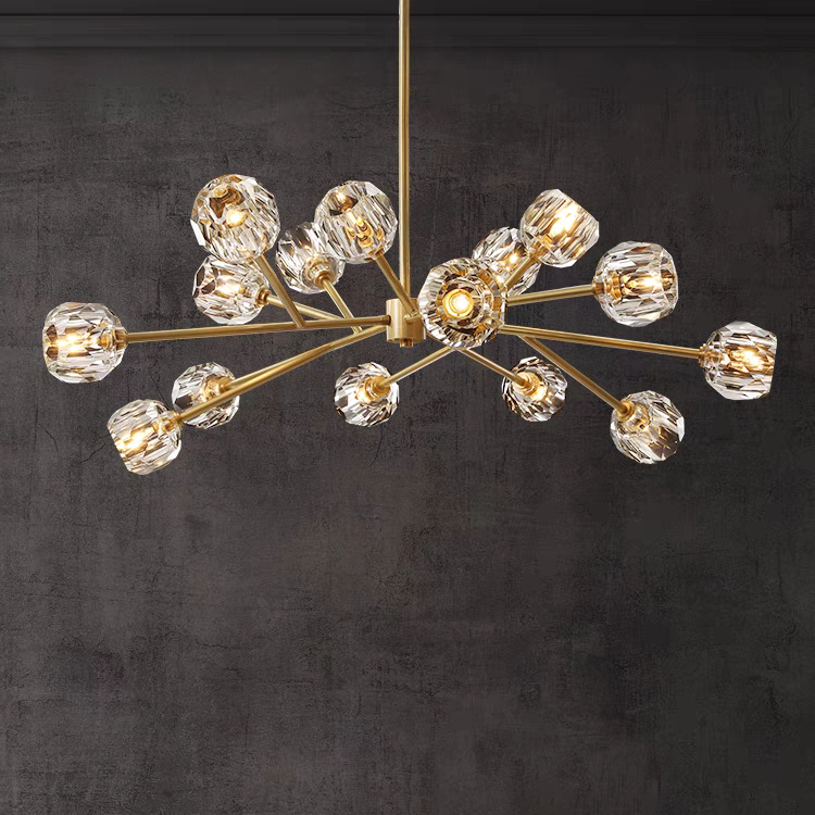 Bille De Crystal Ball Round Chandelier 36"