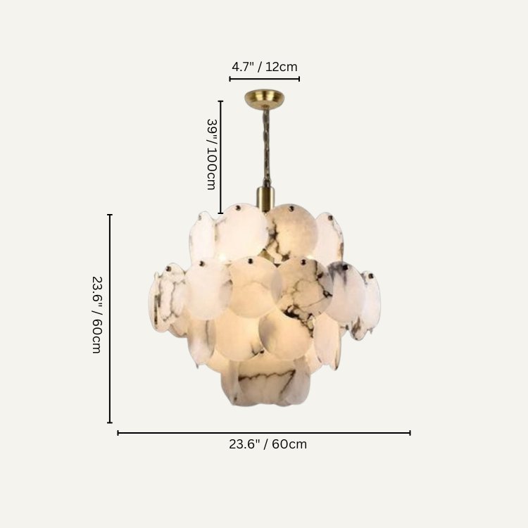 Aria Caelum Alabaster Chandelier Light