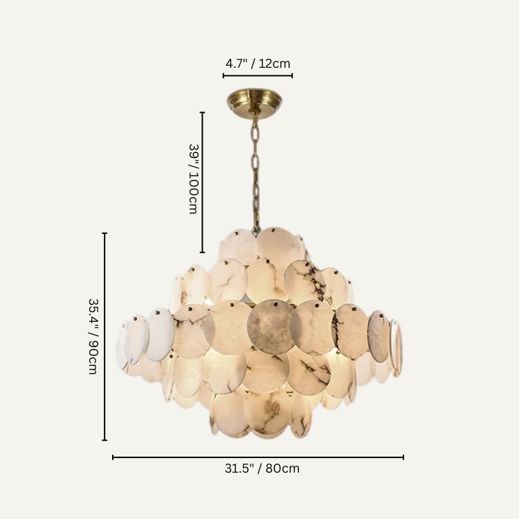 Aria Caelum Alabaster Chandelier Light