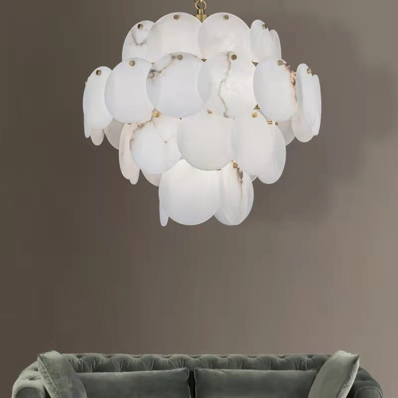 Aria Caelum Alabaster Chandelier Light