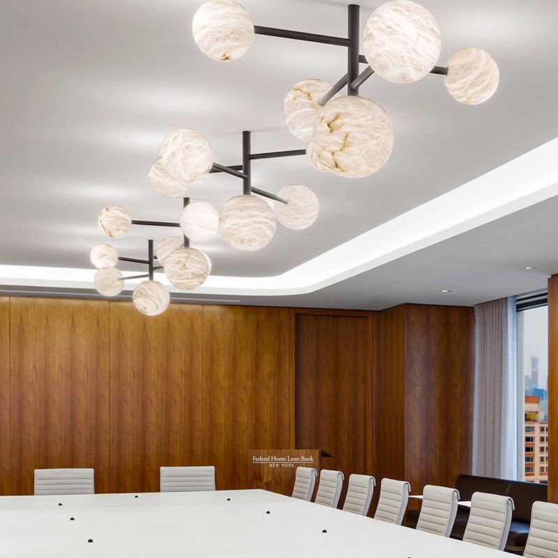 Carol Sphere Delight - Modern Artistic Alabaster Chandelier Light-chandeliers for dining room,chandeliers for stairways,chandeliers for foyer,chandeliers for bedrooms,chandeliers for kitchen,chandeliers for living room-Arialamps