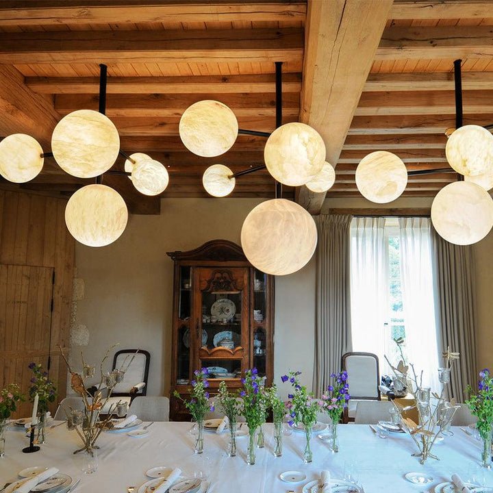 Carol Sphere Delight - Modern Artistic Alabaster Chandelier Light-chandeliers for dining room,chandeliers for stairways,chandeliers for foyer,chandeliers for bedrooms,chandeliers for kitchen,chandeliers for living room-Arialamps