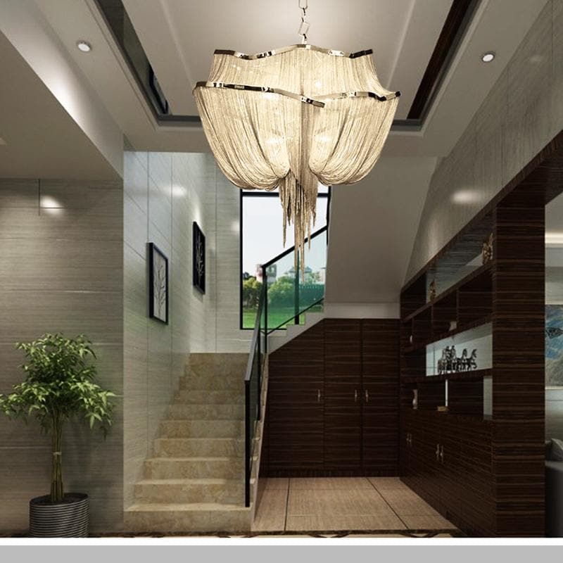 Alisa Luxury  Double-layer Aluminum Chain Tassel Chandelier