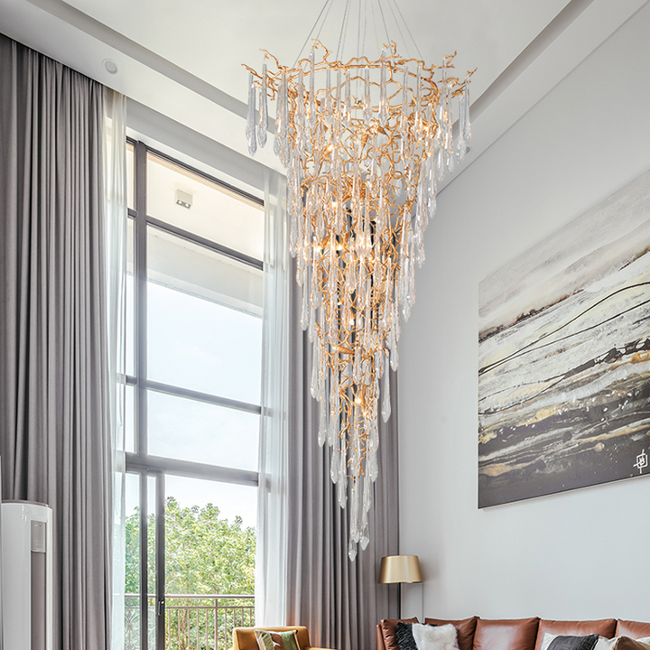 Cecily Crystal Branch Chandelier H 94.49" - Ineffable Lighting