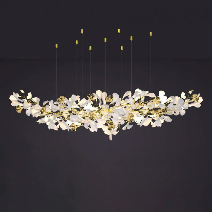 Ceramic Ginkgo Branch Chandelier Light-chandeliers for dining room,chandeliers for stairw-Arialamps
