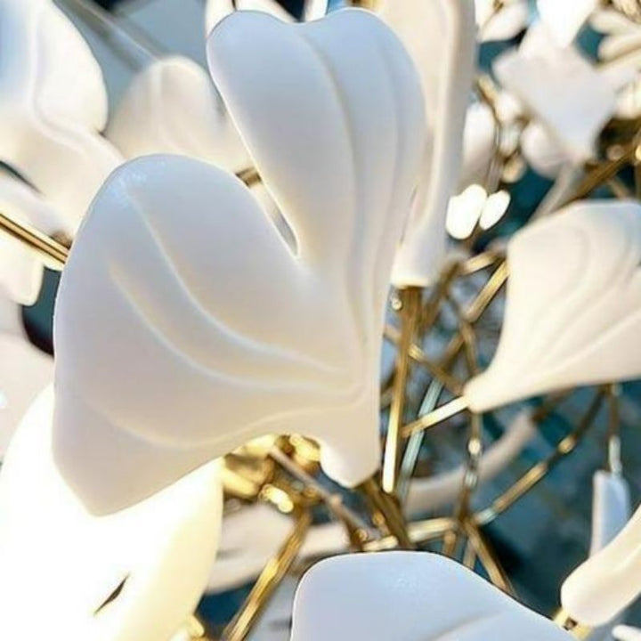 Ceramic Ginkgo Branch Chandelier Light-chandeliers for dining room,chandeliers for stairw-Arialamps
