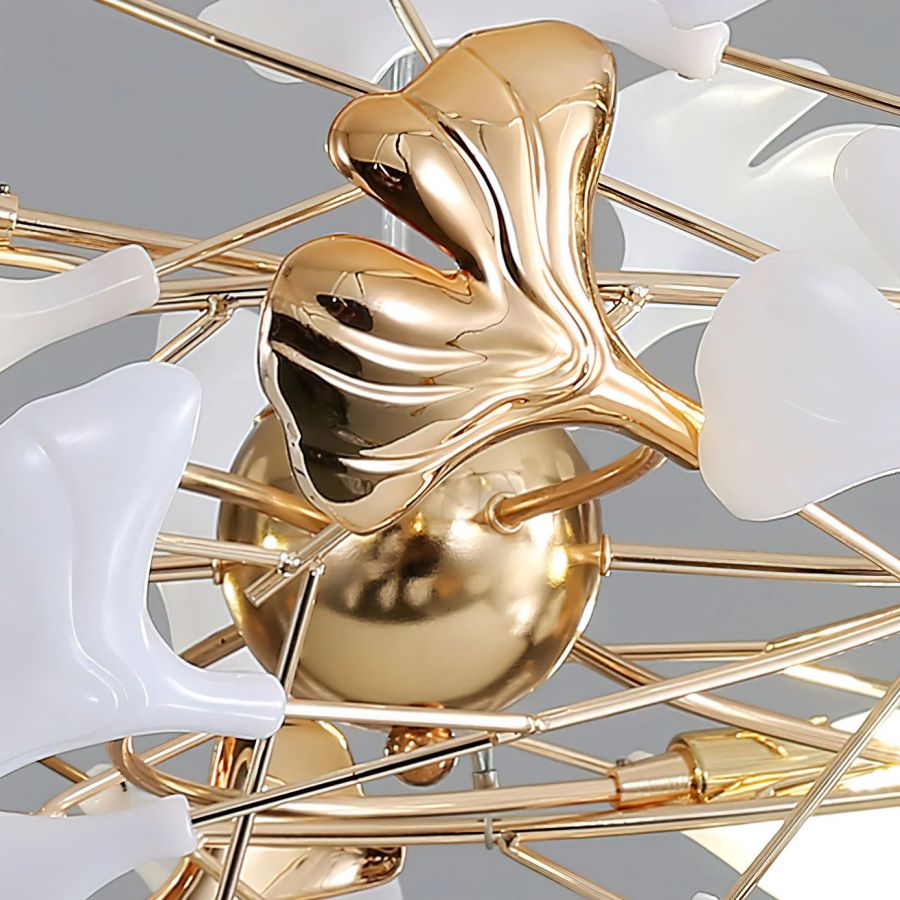 Ceramic Ginkgo Cascading Chandelier-chandeliers for dining room,chandeliers for stairways,chandeliers for foyer,chandeliers for bedrooms,chandeliers for kitchen,chandeliers for living room-Arialamps