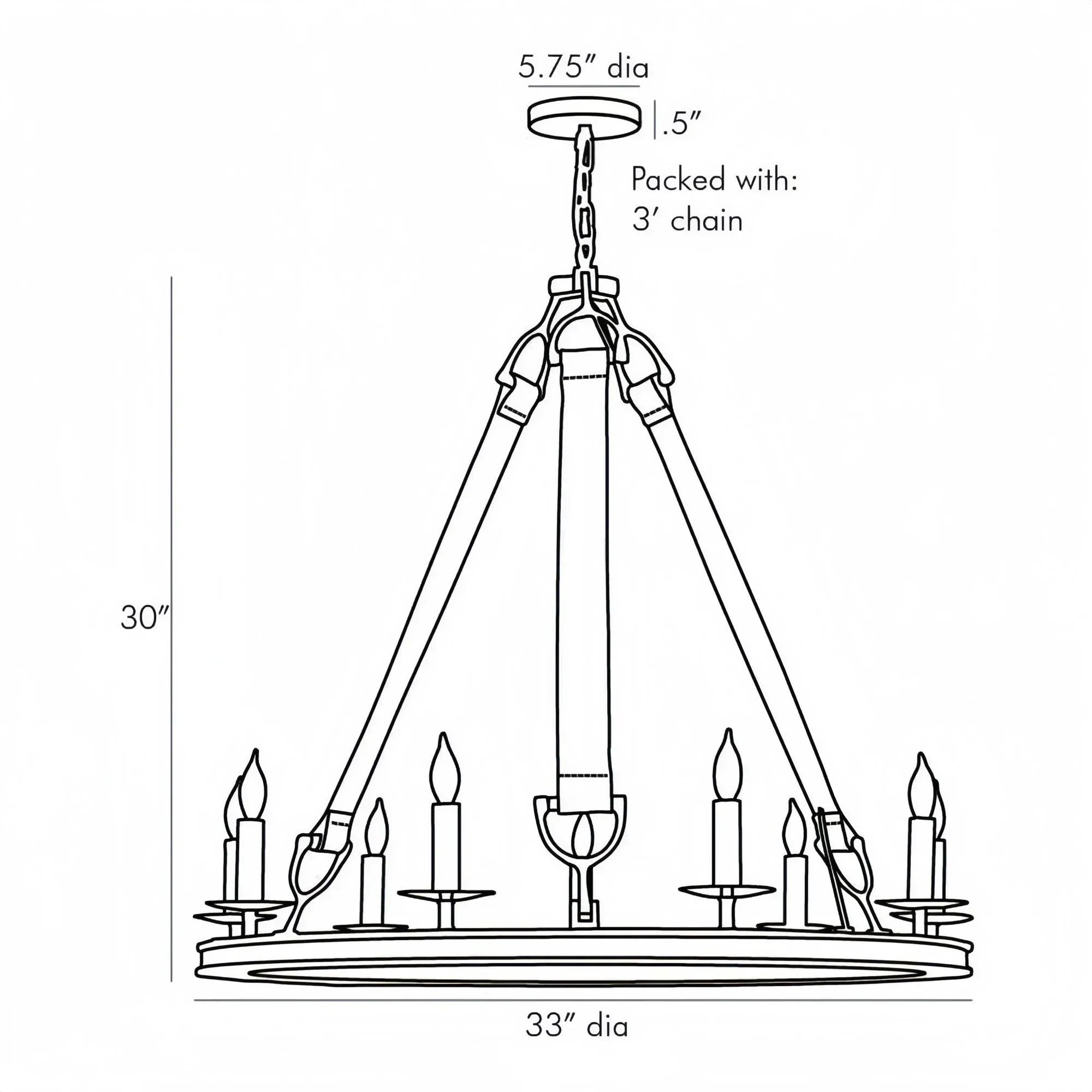 Chaney Chandelier 33”D - Arialamps