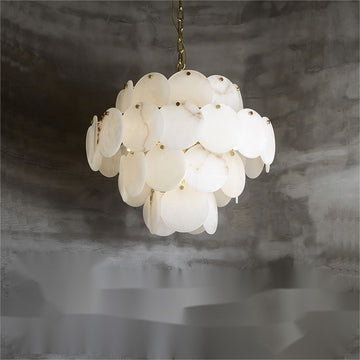 Charlene Marble Multi-Tier Round Chandelier-Chandelier-Arialamps