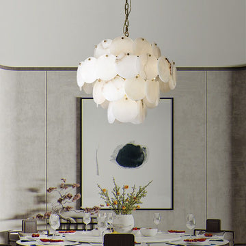 Charlene Marble Multi-Tier Round Chandelier-Chandelier-Arialamps