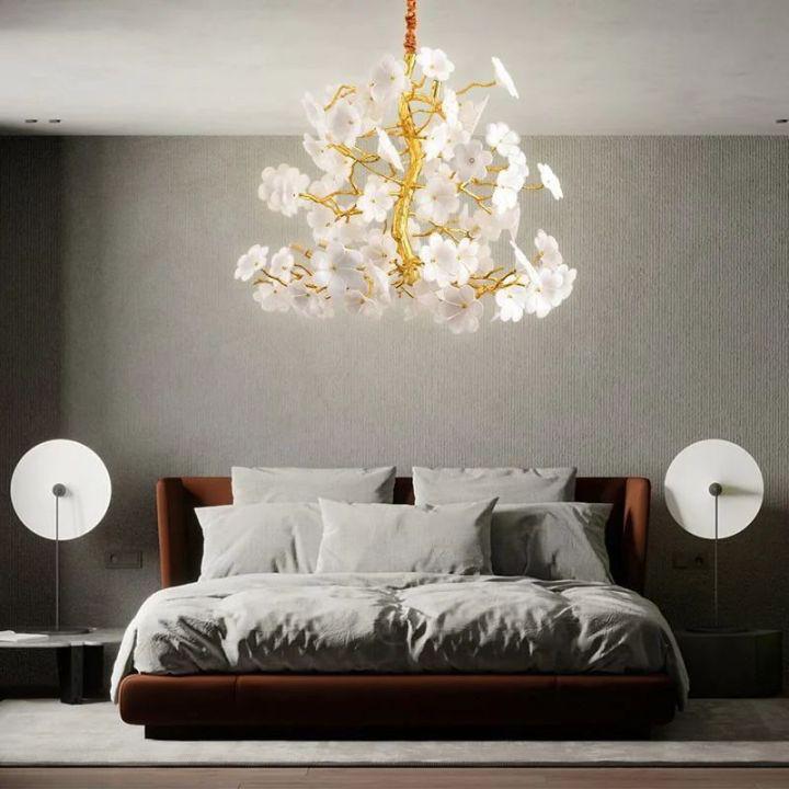 Cherry Dining Room Branch Chandelier-chandeliers for dining room,chandeliers for stairways,chandeliers for foyer,chandeliers for bedrooms,chandeliers for kitchen,chandeliers for living room-Arialamps