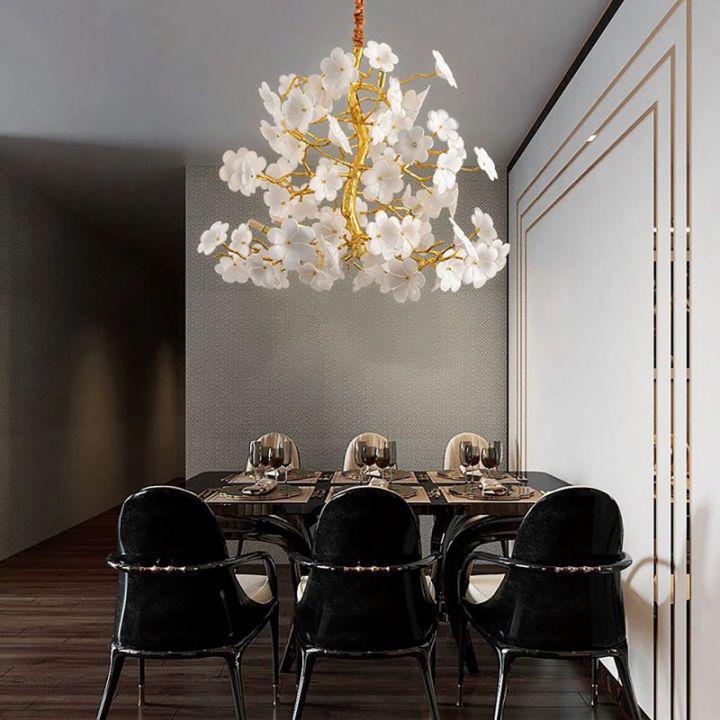 Cherry Dining Room Branch Chandelier-chandeliers for dining room,chandeliers for stairways,chandeliers for foyer,chandeliers for bedrooms,chandeliers for kitchen,chandeliers for living room-Arialamps