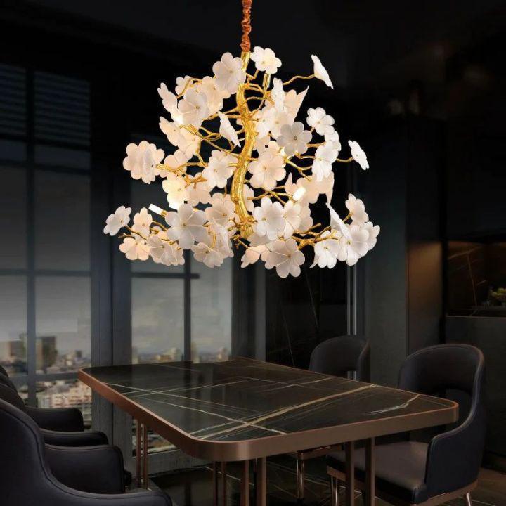 Cherry Dining Room Branch Chandelier-chandeliers for dining room,chandeliers for stairways,chandeliers for foyer,chandeliers for bedrooms,chandeliers for kitchen,chandeliers for living room-Arialamps