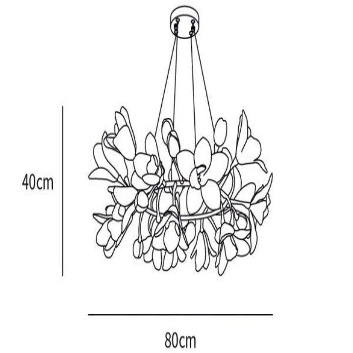 Circular Blossom Chandelier-chandeliers for dining room,chandeliers for stairways,chandeliers for foyer,chandeliers for bedrooms,chandeliers for kitchen,chandeliers for living room-Dia 31.5″(80cm) x H 15.7″(40cm)-Arialamps