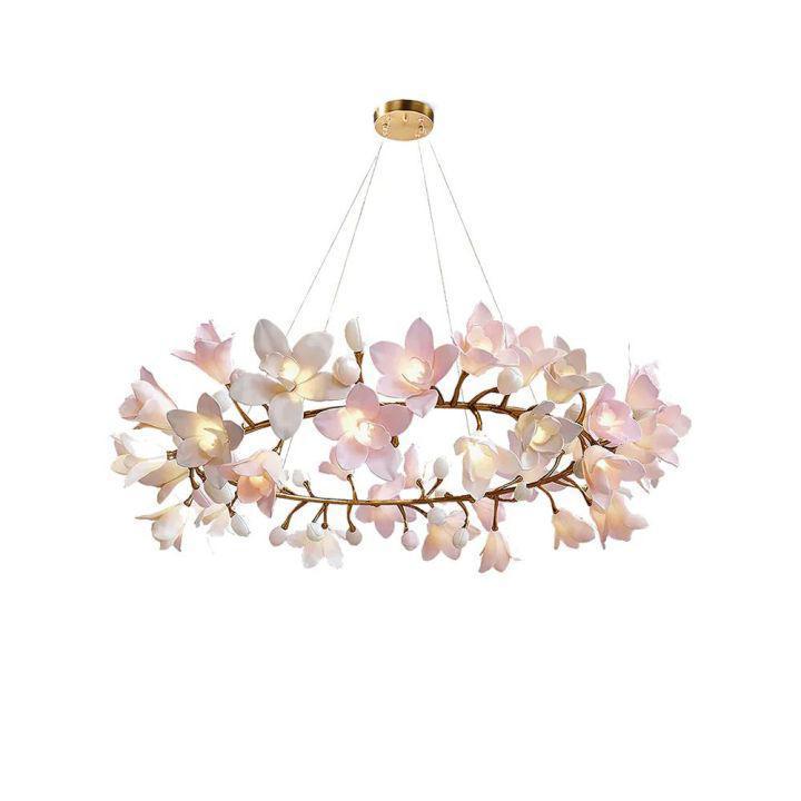 Circular Blossom Chandelier-chandeliers for dining room,chandeliers for stairways,chandeliers for foyer,chandeliers for bedrooms,chandeliers for kitchen,chandeliers for living room-Dia 23.6″(60cm) x H 15.7″(40cm)-Arialamps