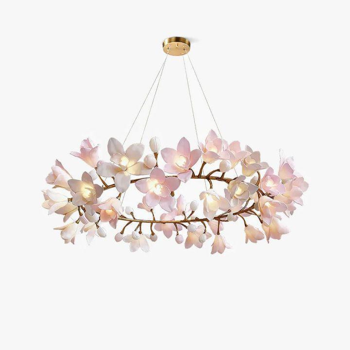 Circular Blossom Chandelier-chandeliers for dining room,chandeliers for stairways,chandeliers for foyer,chandeliers for bedrooms,chandeliers for kitchen,chandeliers for living room-Dia 48″(120cm) x H 20″(50cm)-Arialamps