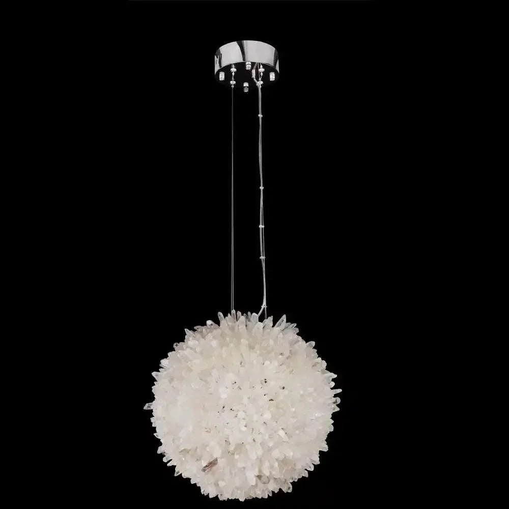 Clear Geode Quartz Crystal Ball Modern Pendant Light - Arialamps
