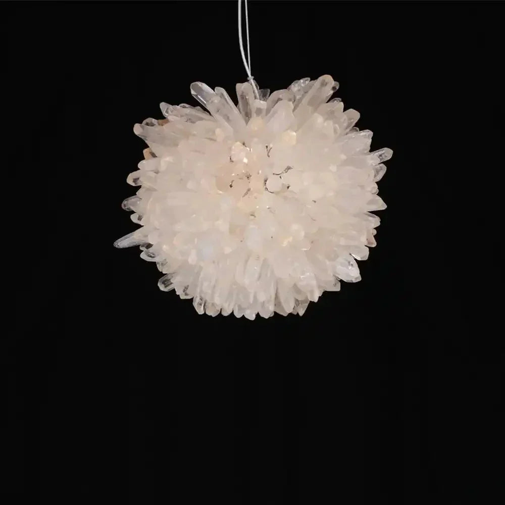 Clear Geode Quartz Crystal Ball Modern Pendant Light - Arialamps