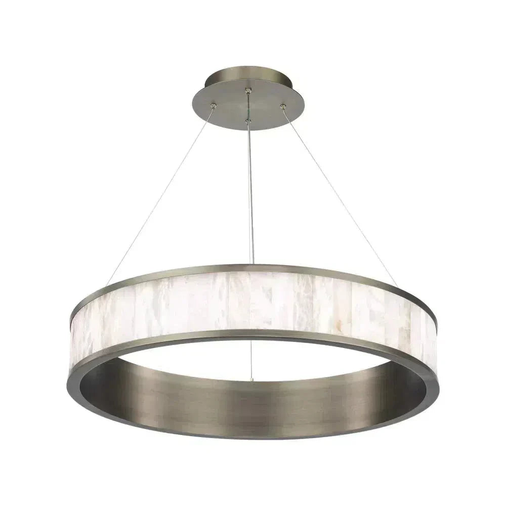Coliseo Alabaster 28in LED Round Chandelier-chandeliers for dining room,chandeliers for stairways,chandeliers for foyer,chandeliers for bedrooms,chandeliers for kitchen,chandeliers for living room-Antique Nickel-Arialamps