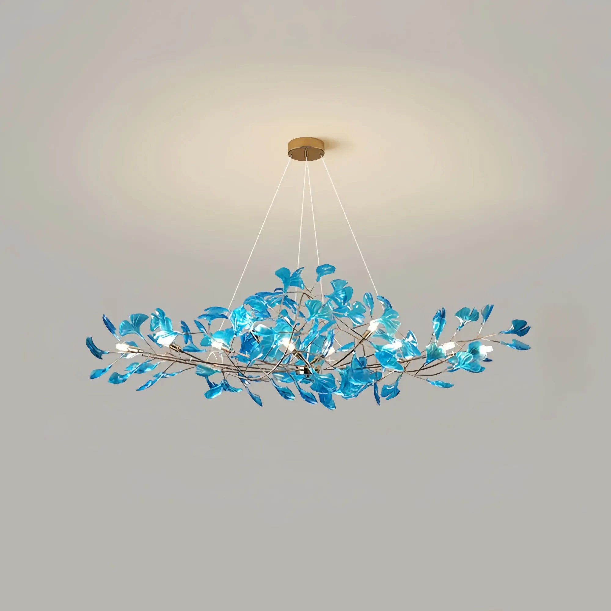 Colorful Glass Ginkgo Leaf Chandelier-chandeliers for dining room,chandeliers for stairways,chandeliers for foyer,chandeliers for bedrooms,chandeliers for kitchen,chandeliers for living room-Arialamps