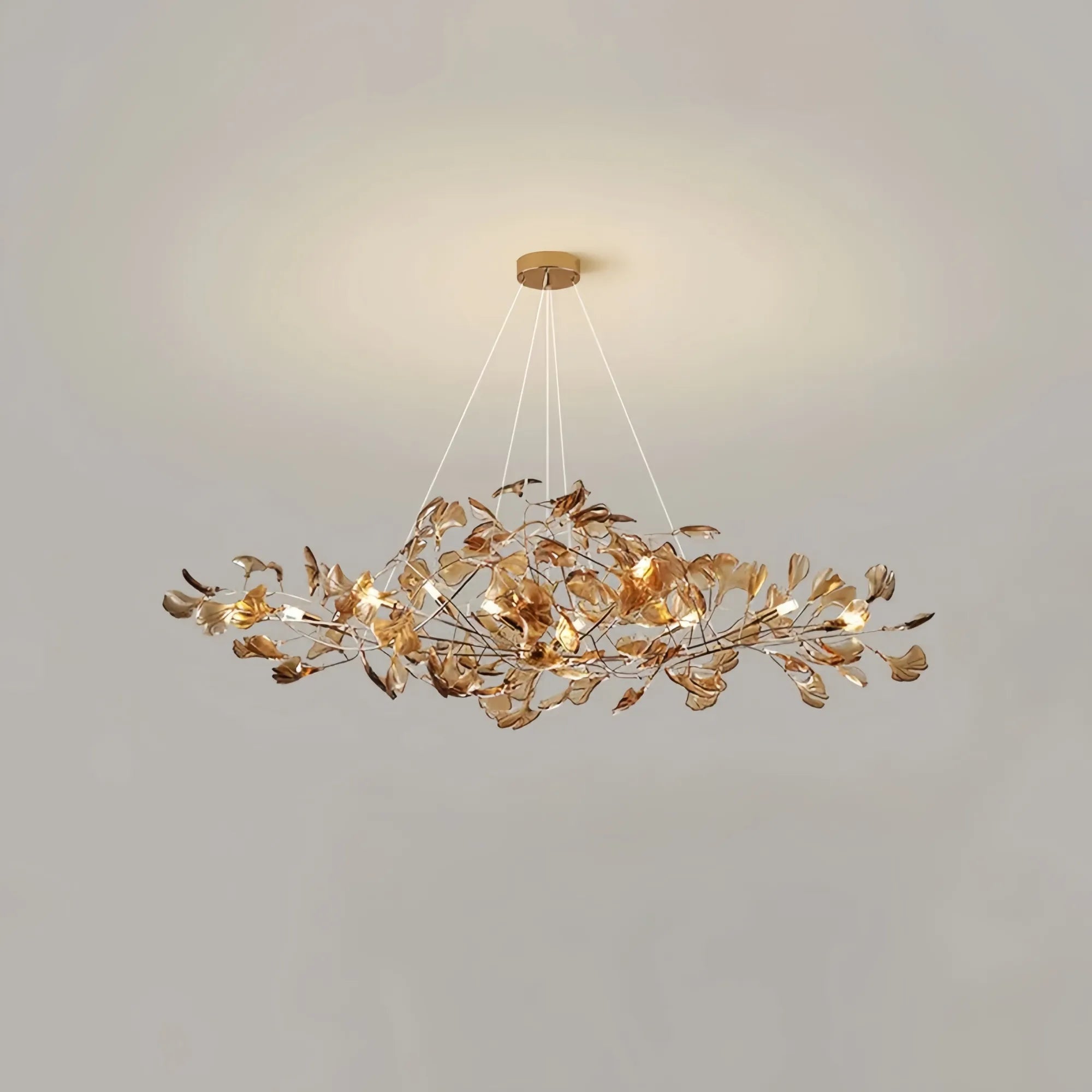 Colorful Glass Ginkgo Leaf Chandelier-chandeliers for dining room,chandeliers for stairways,chandeliers for foyer,chandeliers for bedrooms,chandeliers for kitchen,chandeliers for living room-Arialamps