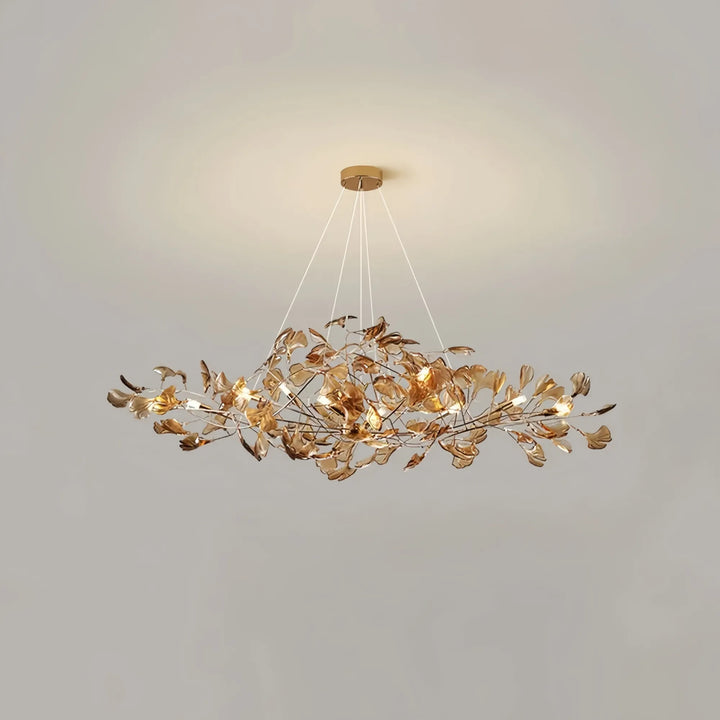 Colorful Glass Ginkgo Leaf Chandelier-chandeliers for dining room,chandeliers for stairways,chandeliers for foyer,chandeliers for bedrooms,chandeliers for kitchen,chandeliers for living room-Arialamps