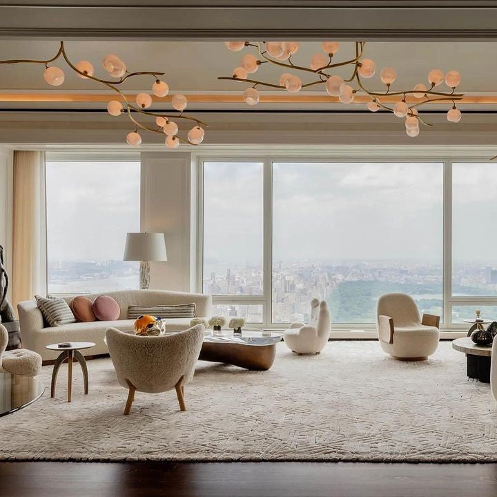 Contemporary Hand-blown Glass Globes Branch Chandelier for Dining Room Living Room and Kitchen Island-Chandeliers-Arialamps