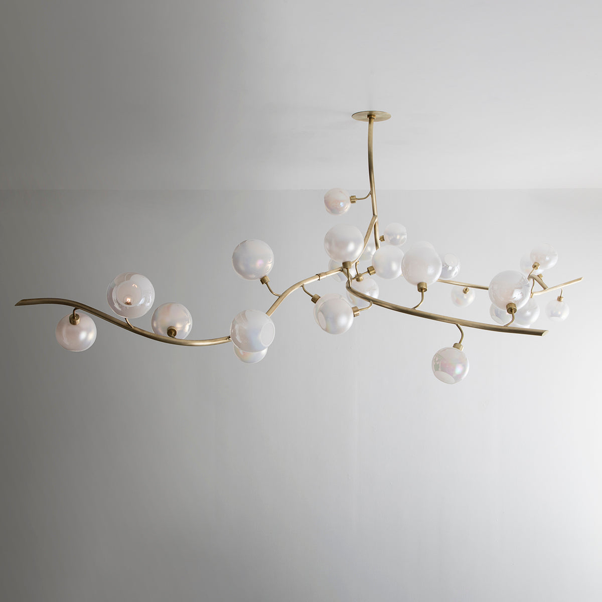 Contemporary Hand-blown Glass Globes Branch Chandelier for Dining Room Living Room and Kitchen Island-Chandeliers-L140"*W60"*H32"-Warm Light-Arialamps