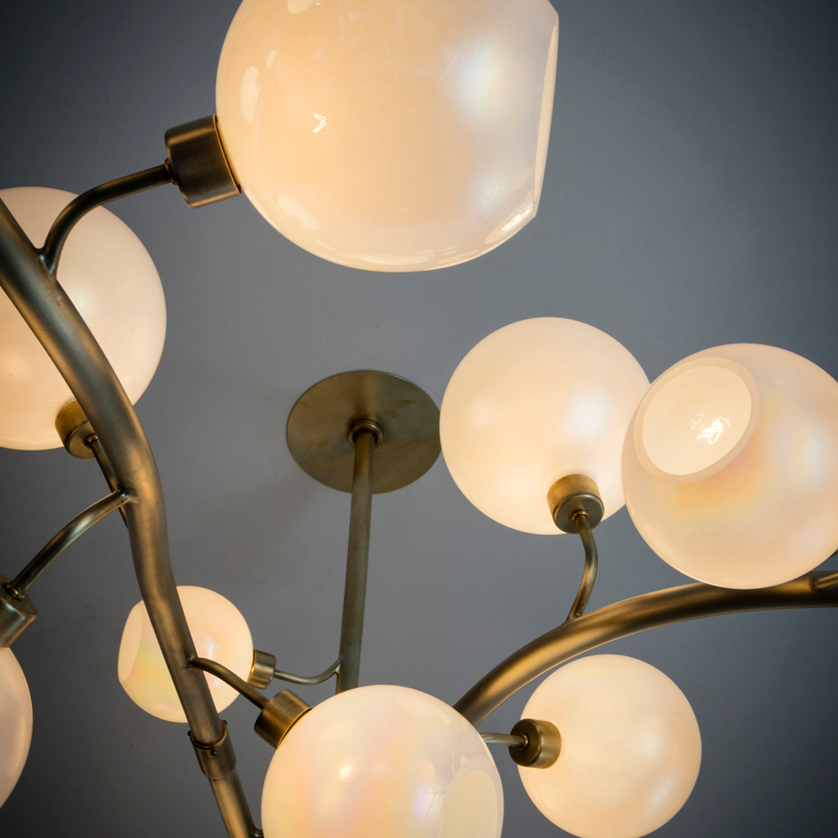 Contemporary Hand-blown Glass Globes Branch Chandelier for Dining Room Living Room and Kitchen Island-Chandeliers-Arialamps