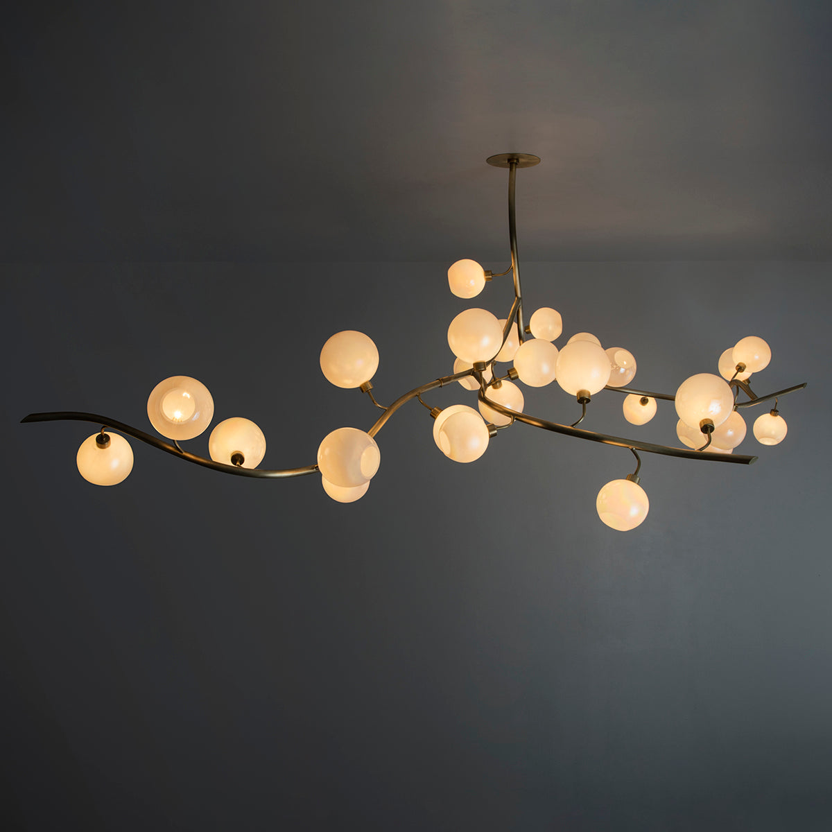 Contemporary Hand-blown Glass Globes Branch Chandelier for Dining Room Living Room and Kitchen Island-Chandeliers-Arialamps