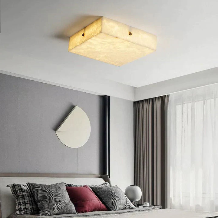 Coral Modern Alabaster Flushmount, Designer Ceiling Light Fixtures Chandelier Kevin Studio Inc