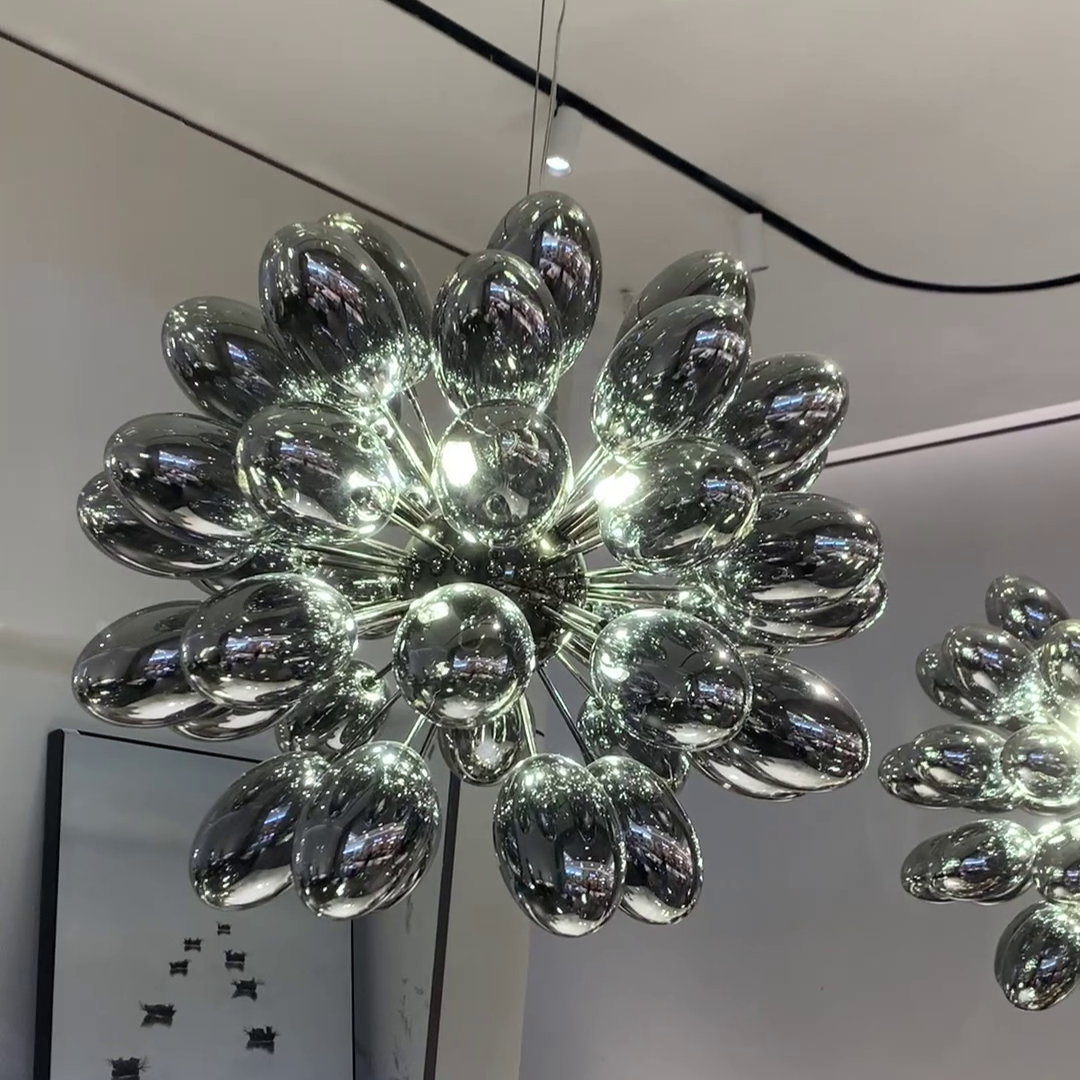 Creative Black Grape Glass Chandelier for Bar/Dining/Living Room/Kitchen Island-Chandeliers-Arialamps