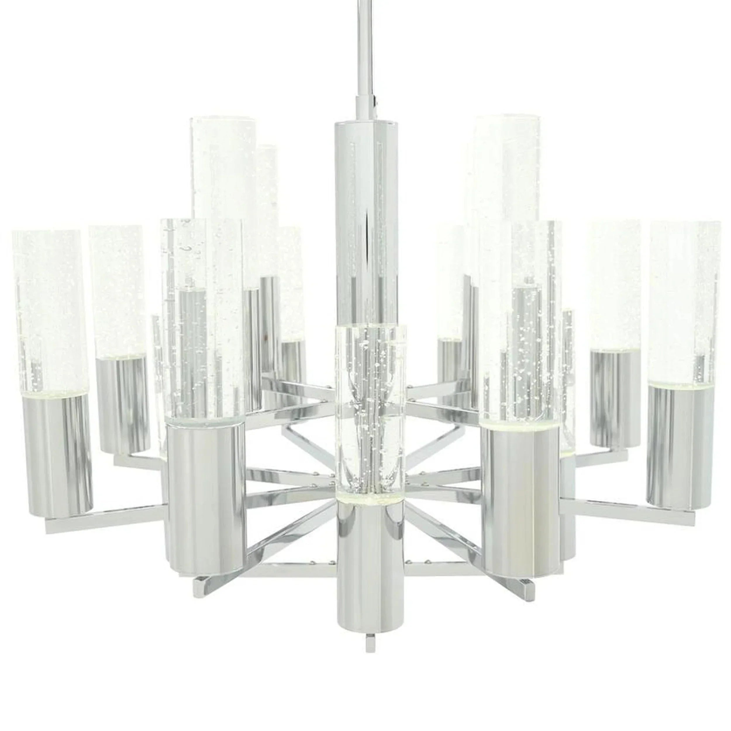 Crystal Cylinders Chandelier 16 Lights Dimmable - Arialamps