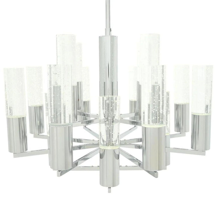 Crystal Cylinders Chandelier 16 Lights Dimmable - Arialamps